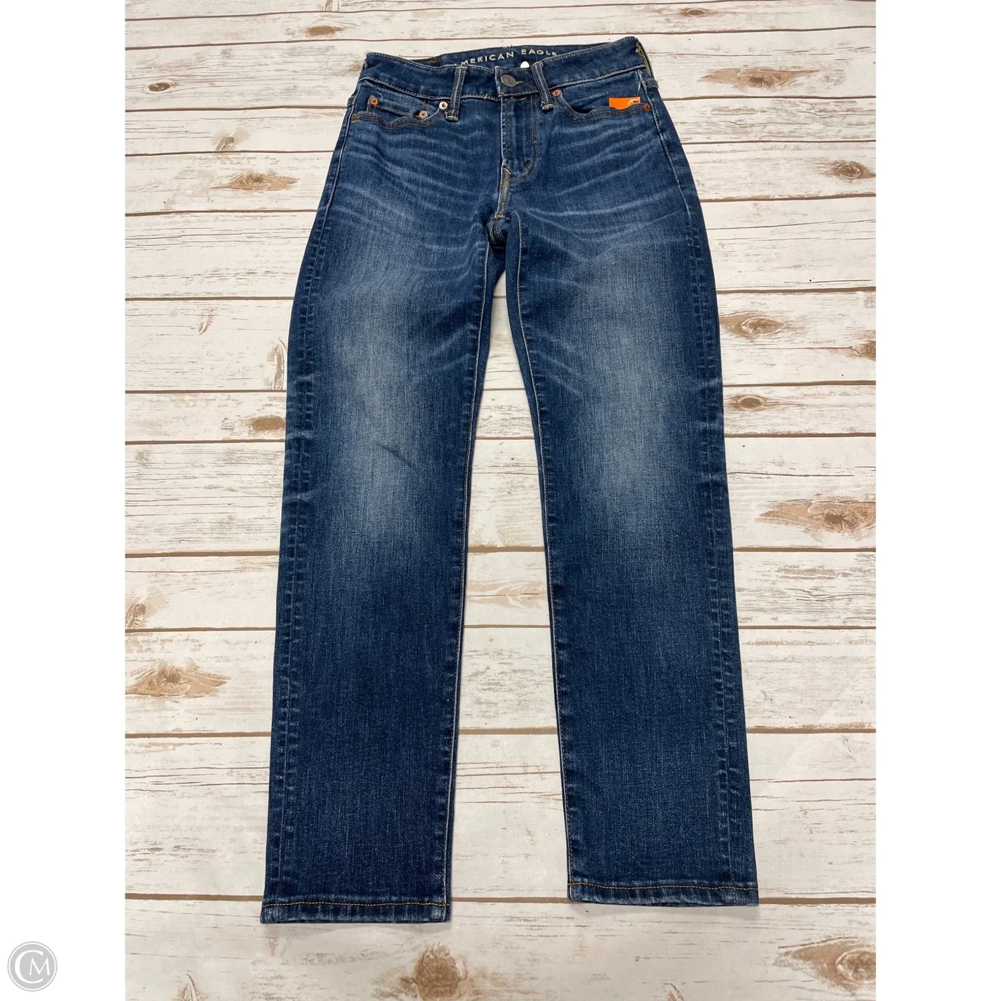 Jeans Skinny By American Eagle In Blue Denim, Size: 2