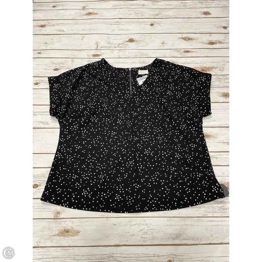 Top Short Sleeve By Melloday In Black & White, Size: 1x