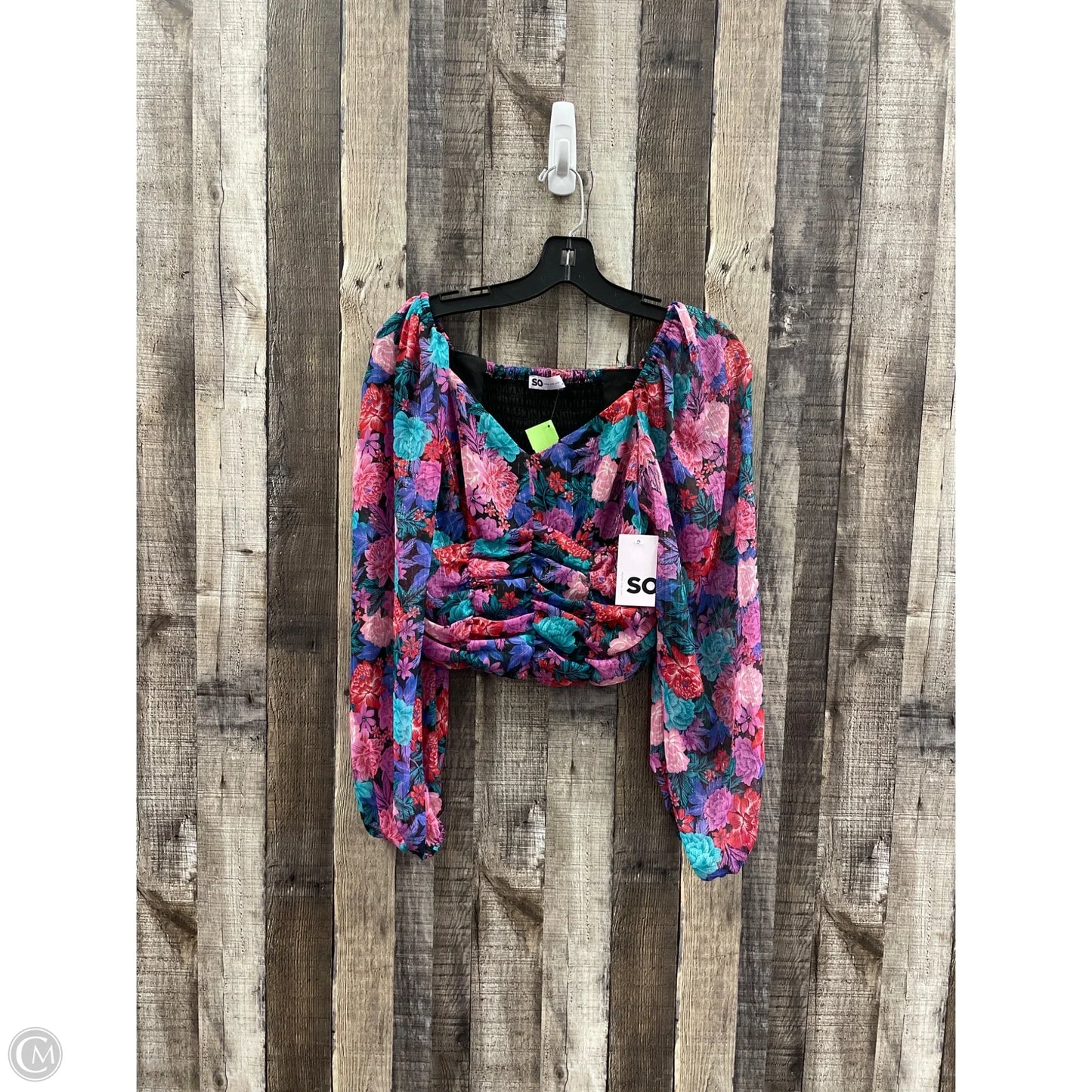 Top Long Sleeve By So In Multi-colored, Size: M