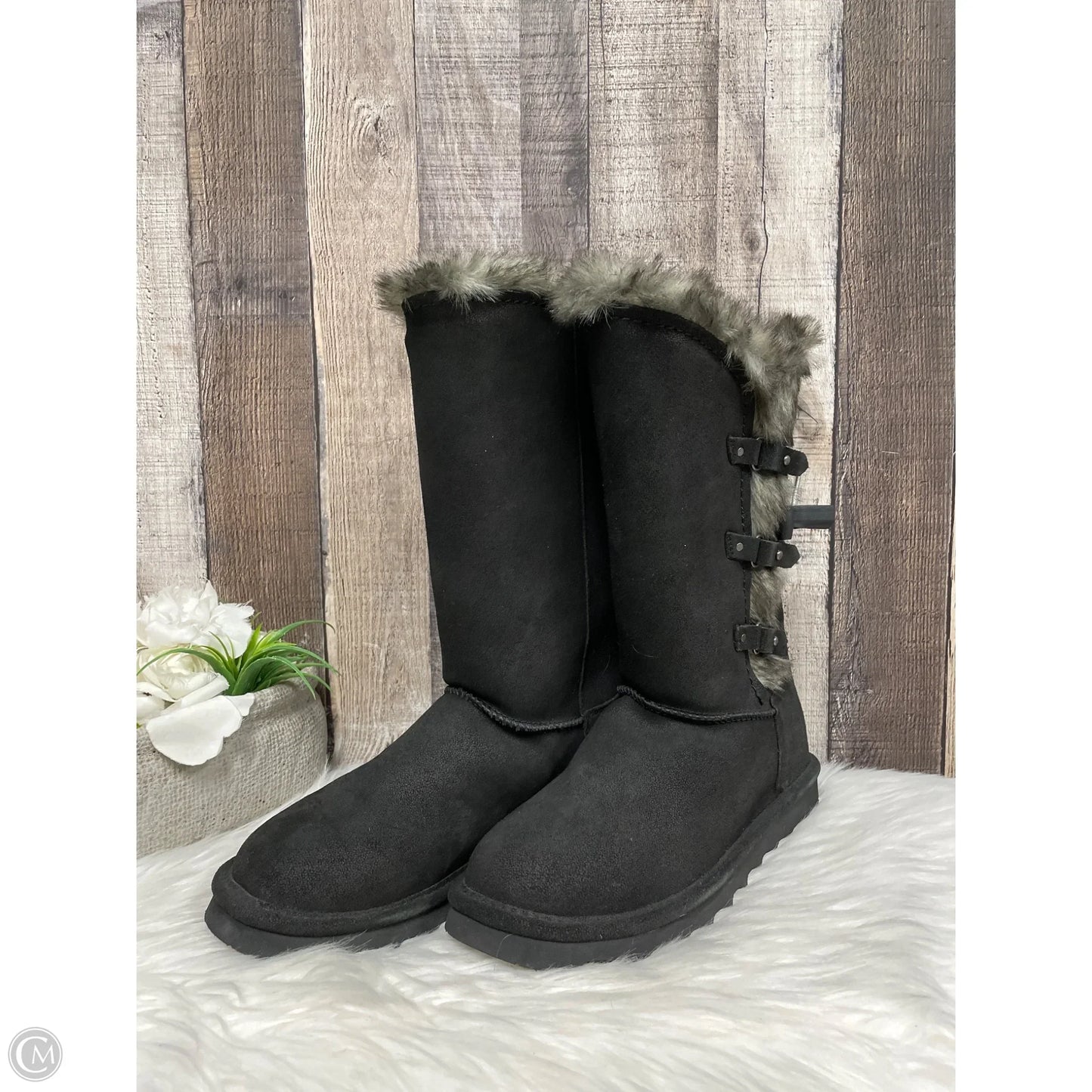 Boots Mid-calf Flats By Bearpaw In Black, Size: 10