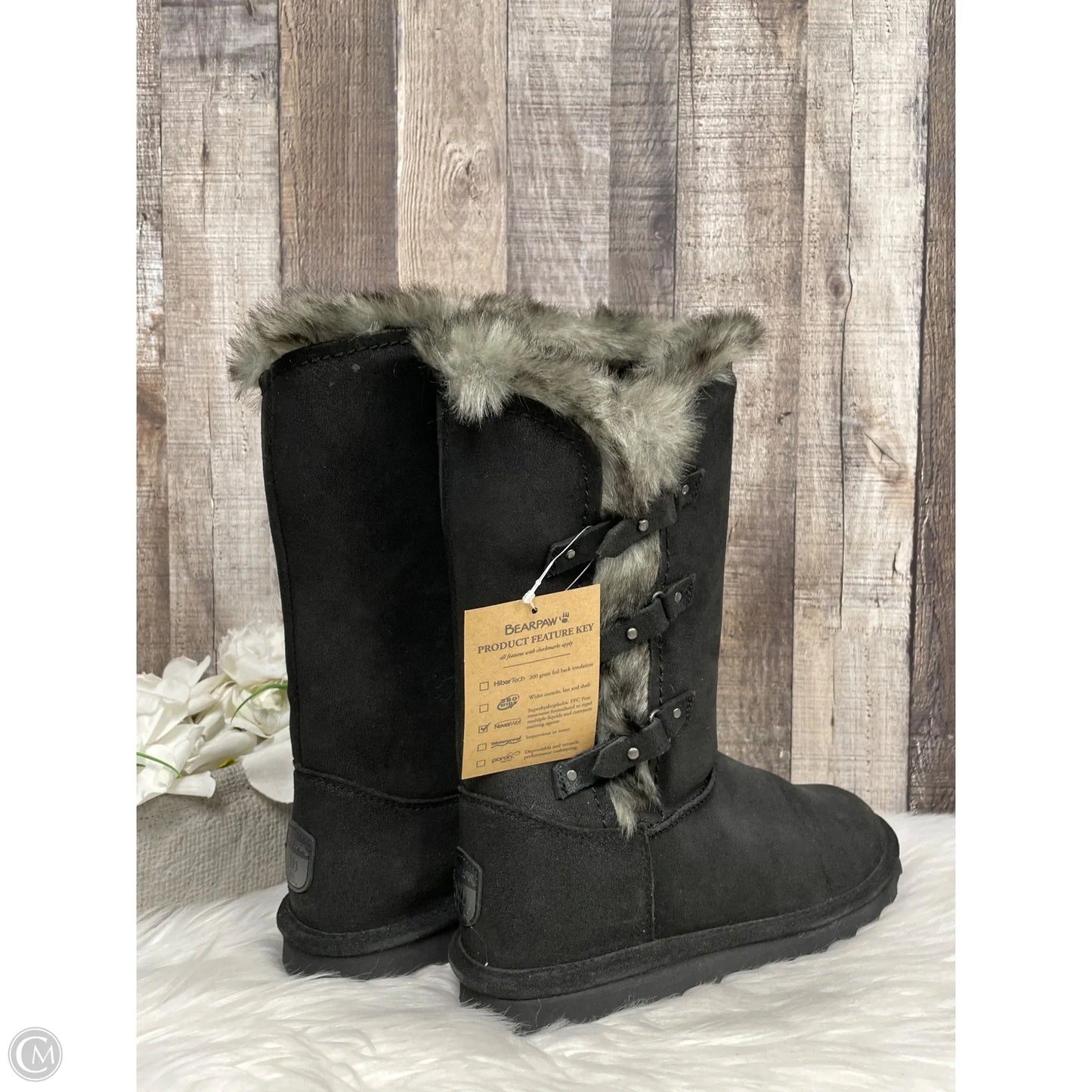 Boots Mid-calf Flats By Bearpaw In Black, Size: 10