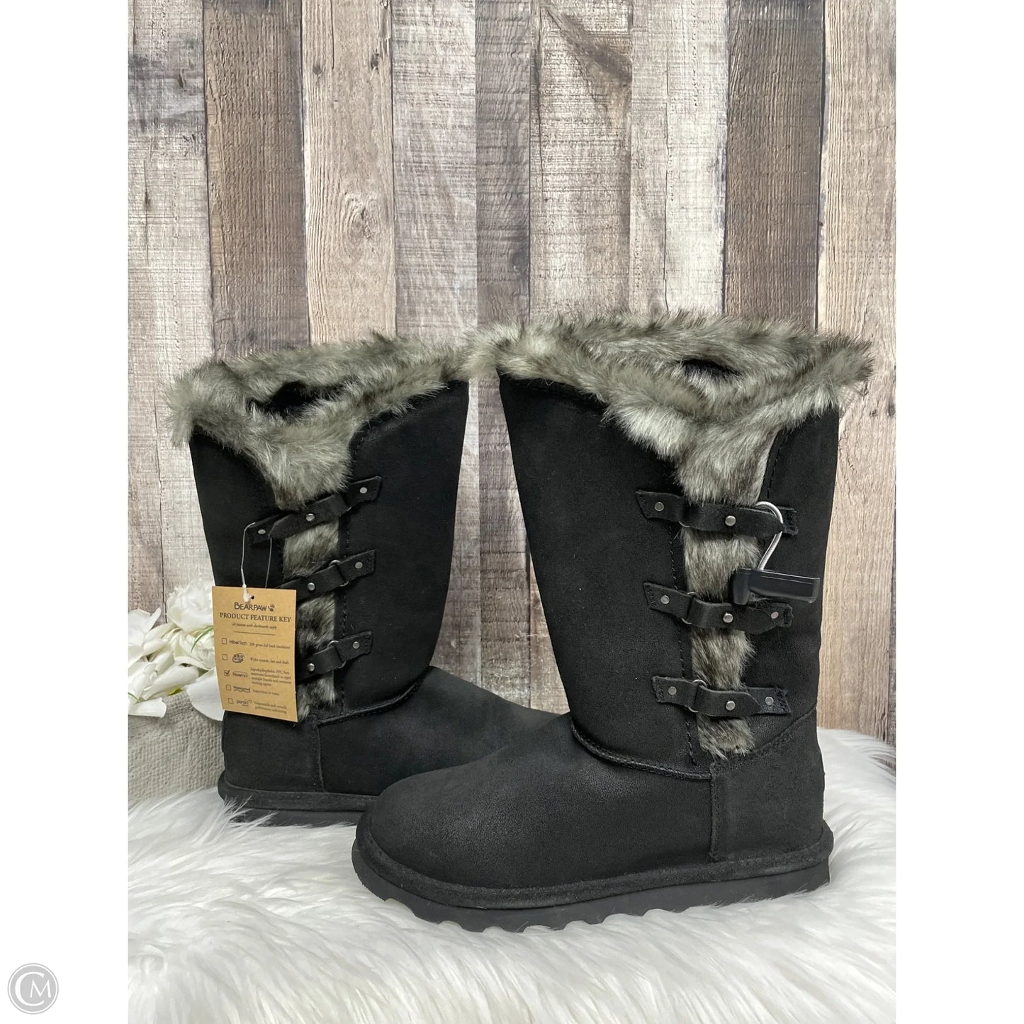 Boots Mid-calf Flats By Bearpaw In Black, Size: 10