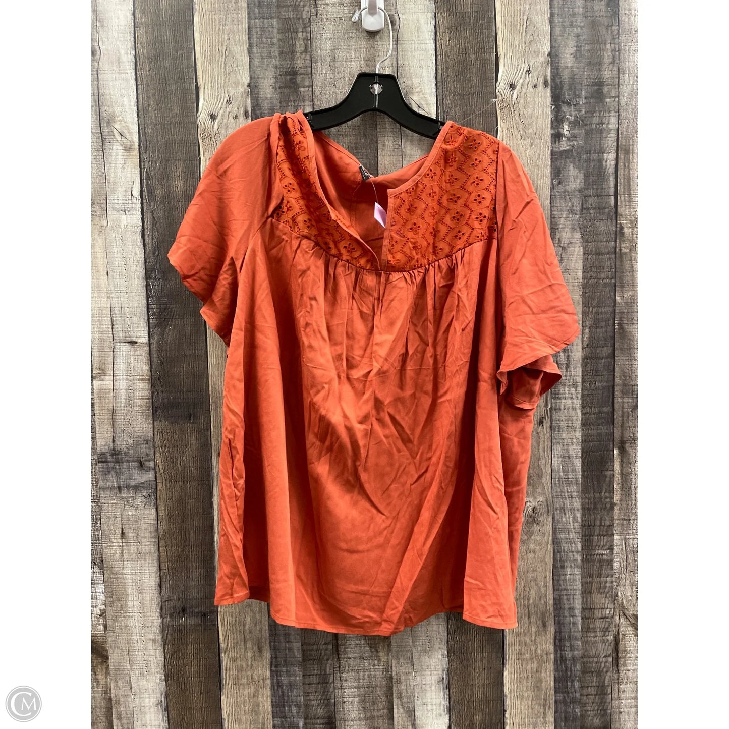 Top Short Sleeve By Cme In Orange, Size: 4x