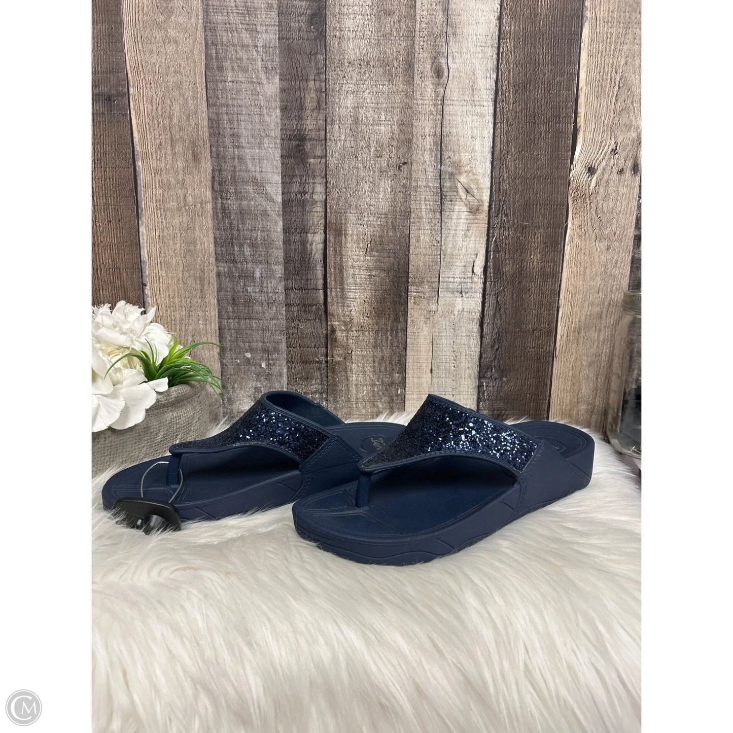 Sandals Flats By Olivia Miller In Navy, Size: 10
