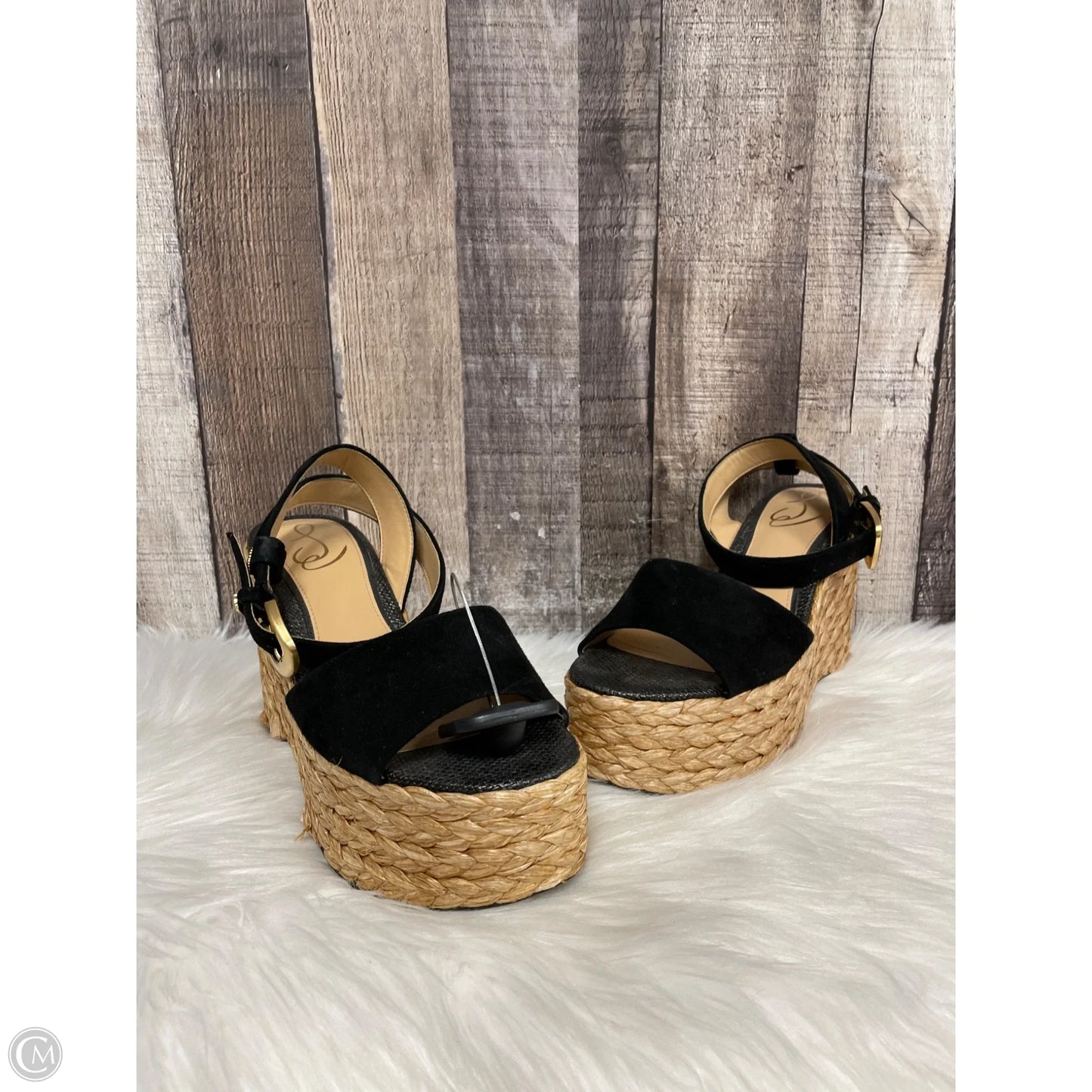 Sandals Heels Wedge By Sam Edelman In Black & Brown, Size: 6.5