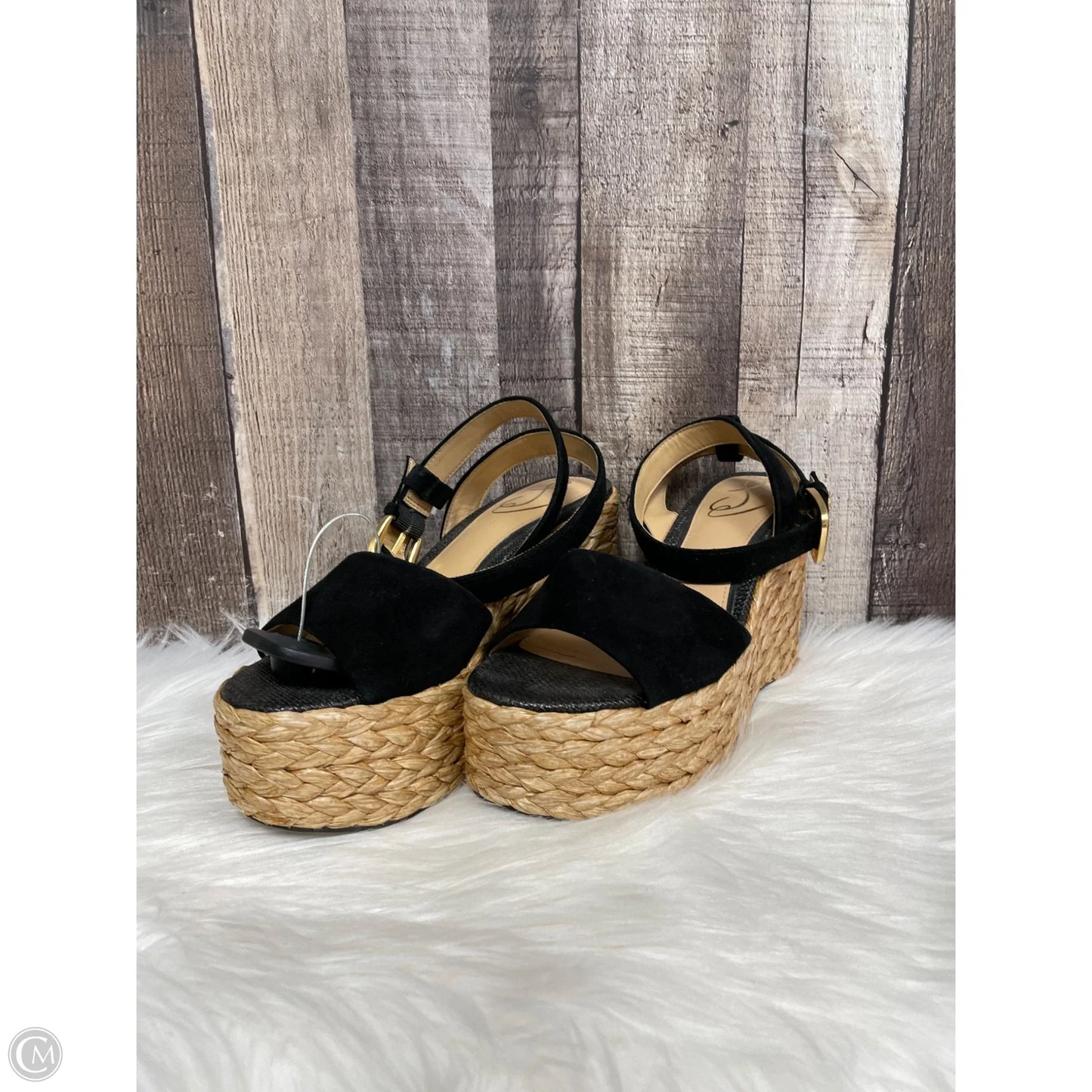 Sandals Heels Wedge By Sam Edelman In Black & Brown, Size: 6.5