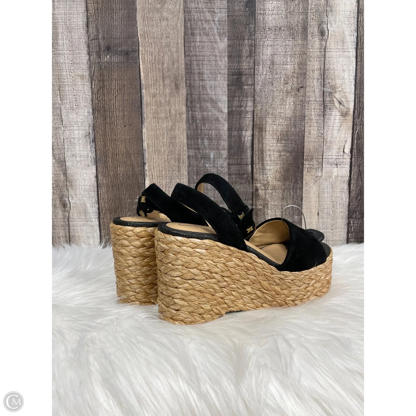 Sandals Heels Wedge By Sam Edelman In Black & Brown, Size: 6.5
