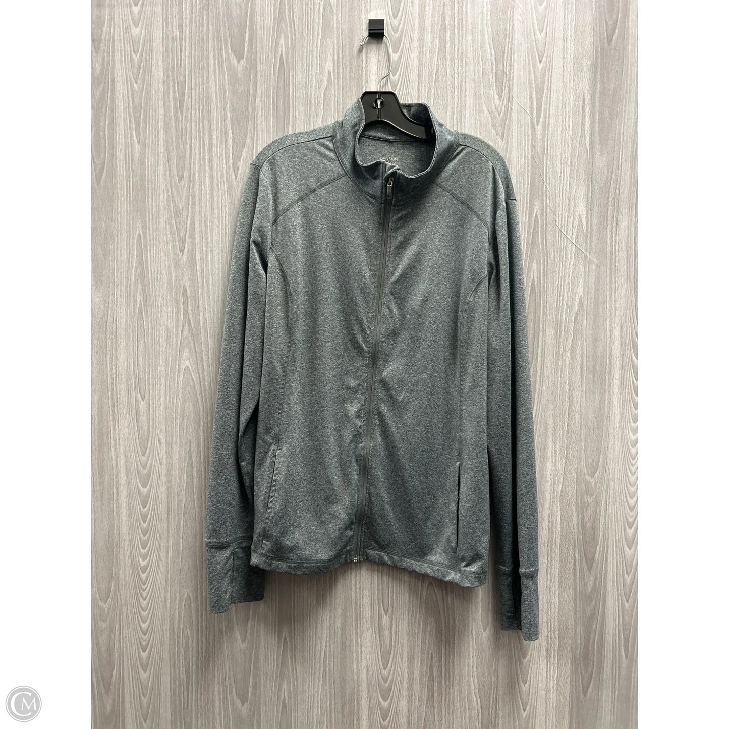 Athletic Jacket By Danskin In Grey, Size: Xxl