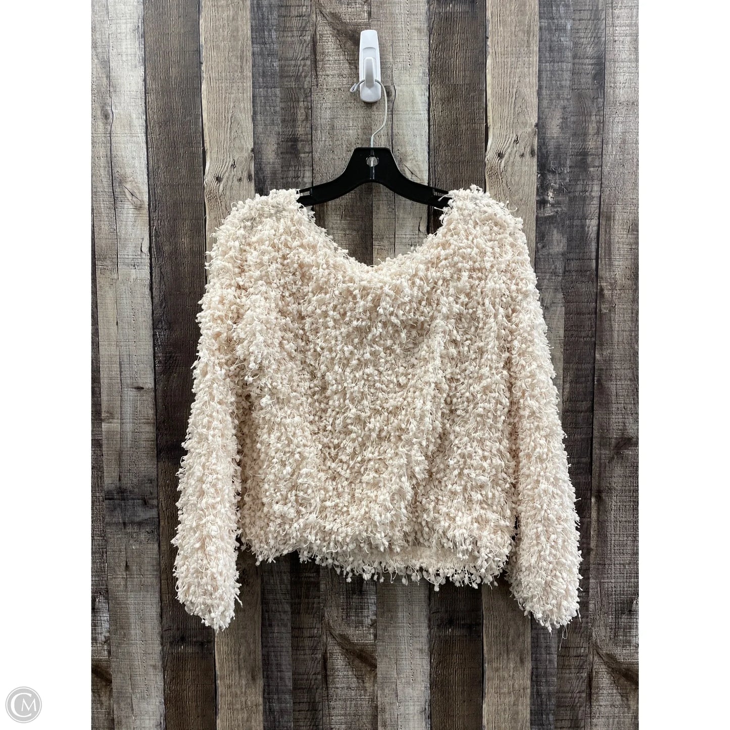 Top Long Sleeve By Blu Pepper In Cream, Size: L