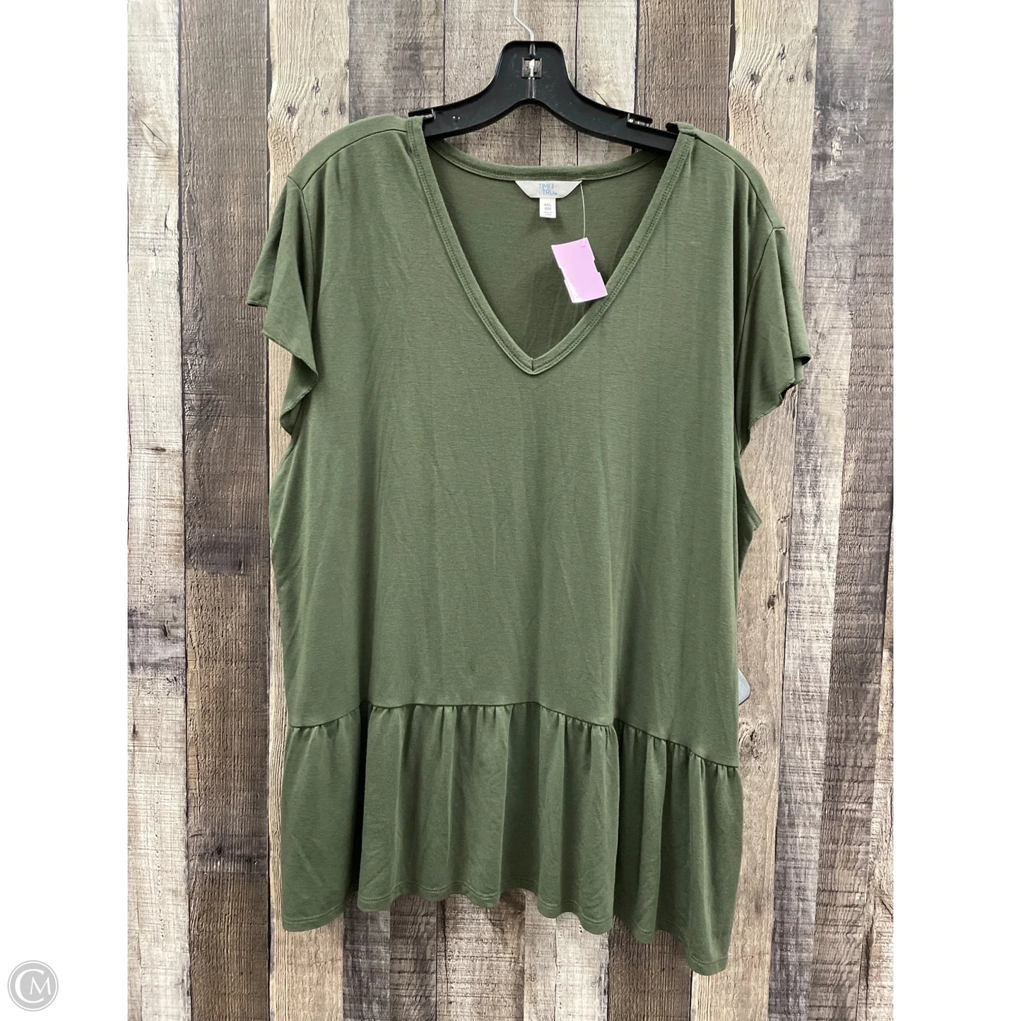 Top Short Sleeve By Time And Tru In Green, Size: Xxl