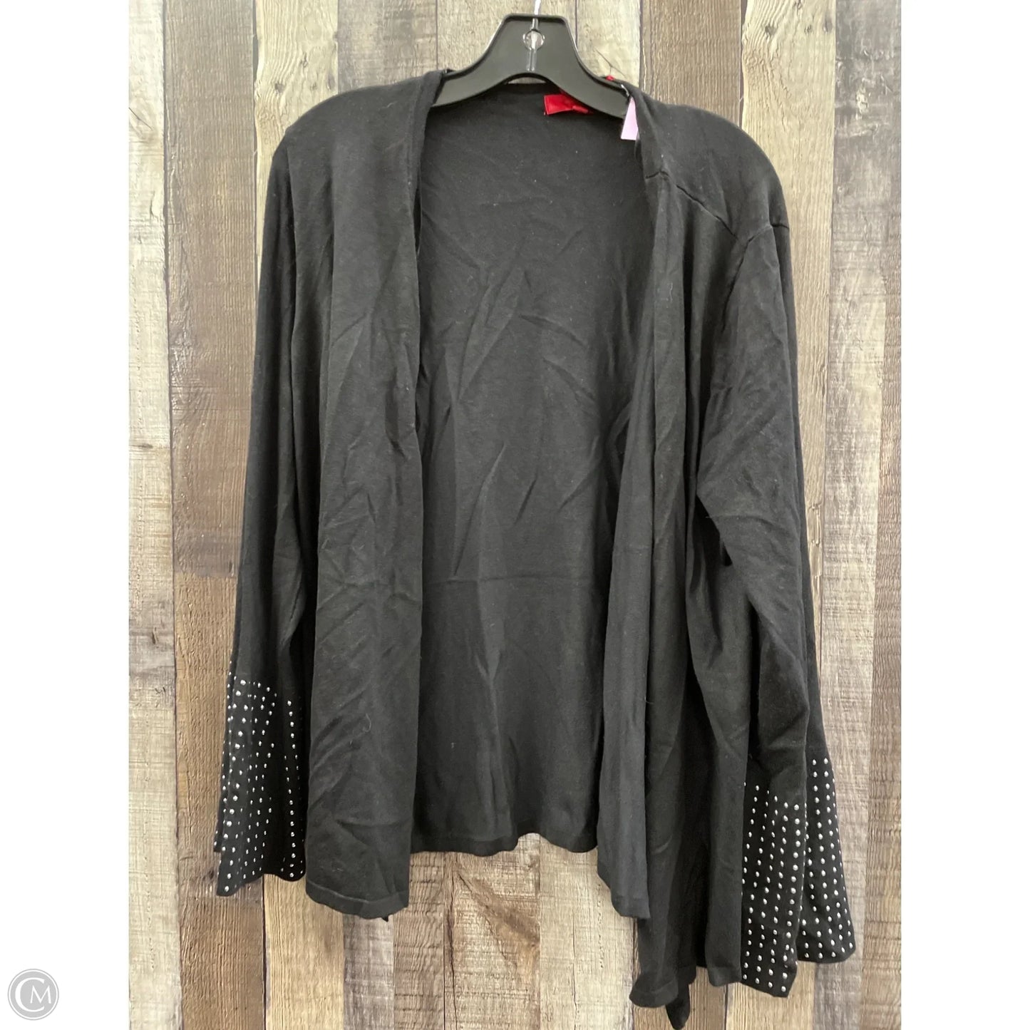 Sweater Cardigan By Jennifer Lopez In Black & Silver, Size: Xl