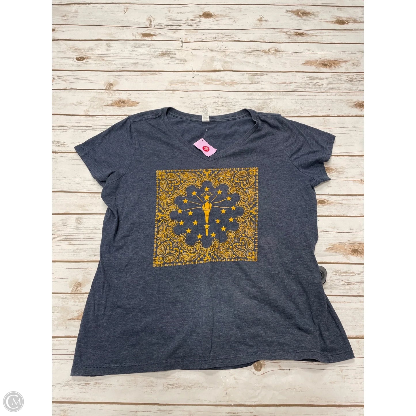 Top Short Sleeve By Cmf In Blue, Size: Xxl