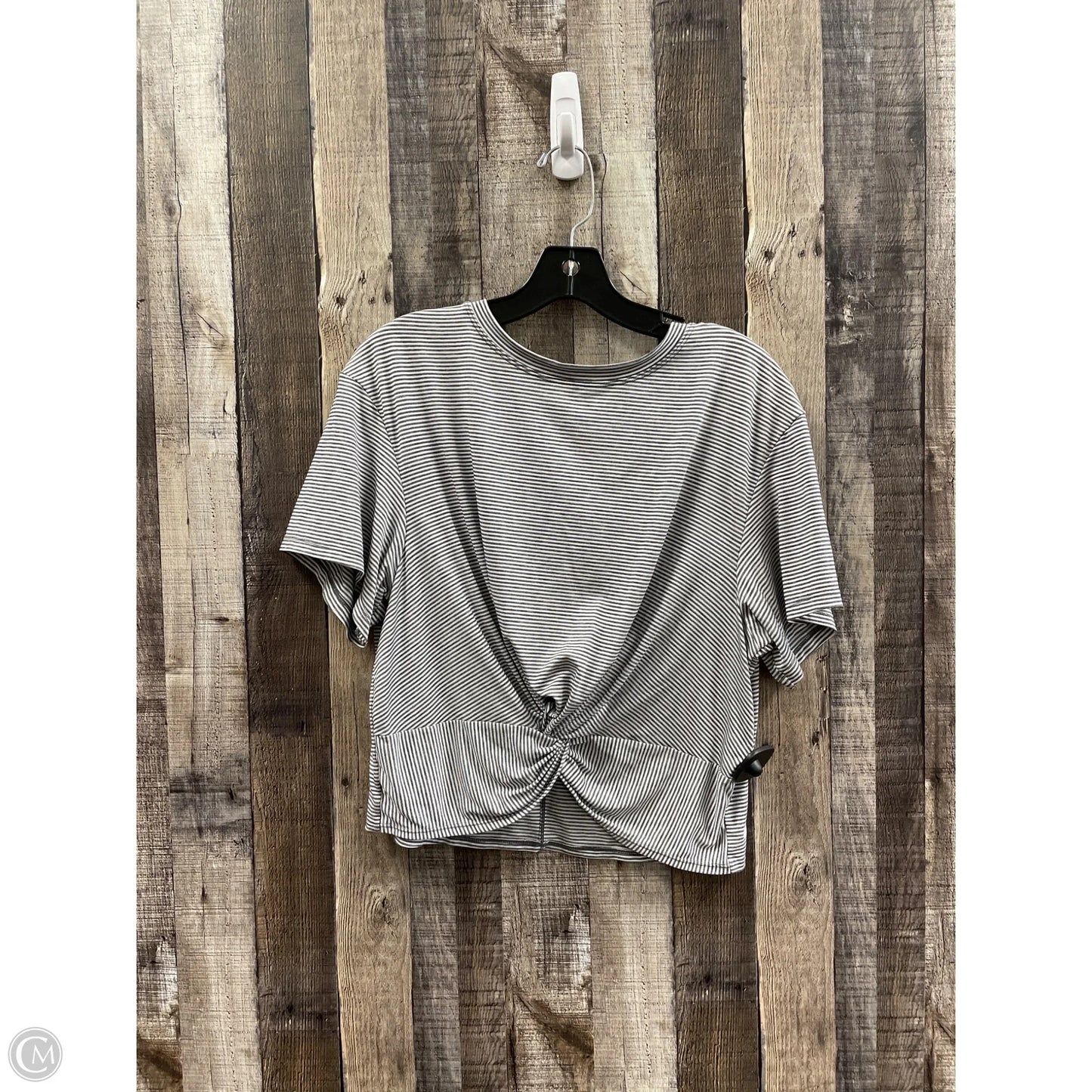 Top Short Sleeve By Zella In Striped Pattern, Size: M