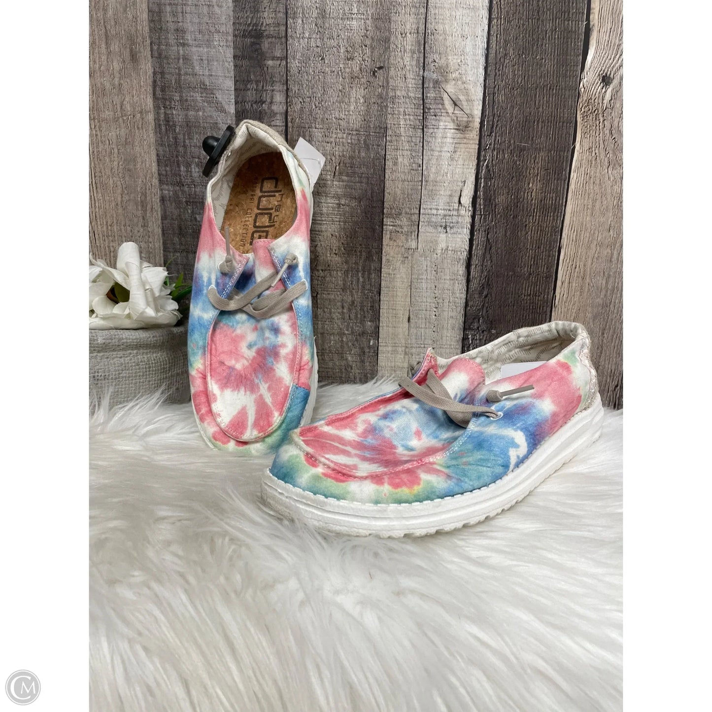Shoes Flats By Hey Dude In Tie Dye Print, Size: 9