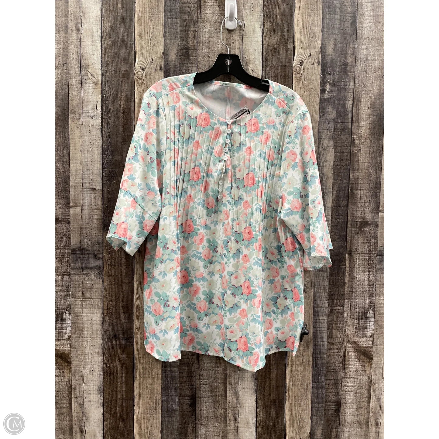 Top Short Sleeve By Cmf In Floral Print, Size: 3x