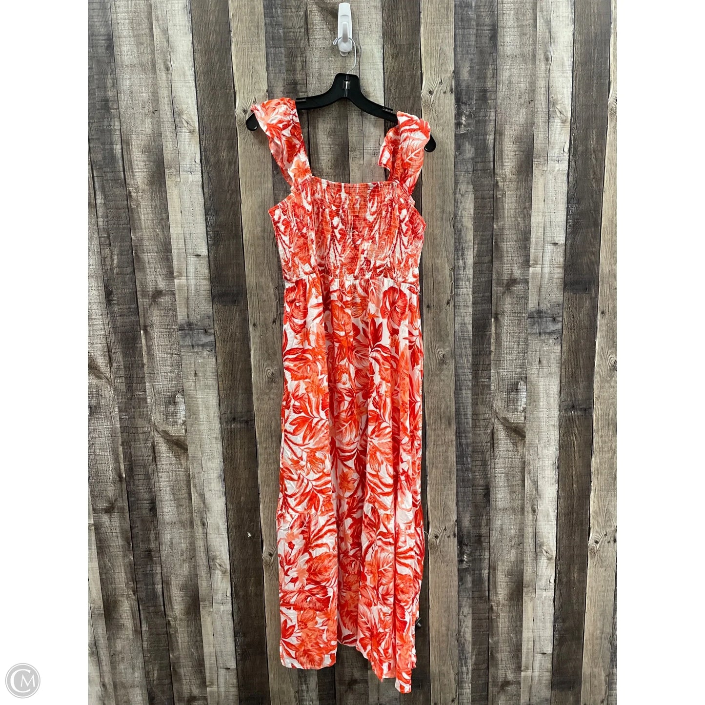 Dress Casual Maxi By Cmf In Red & White, Size: L