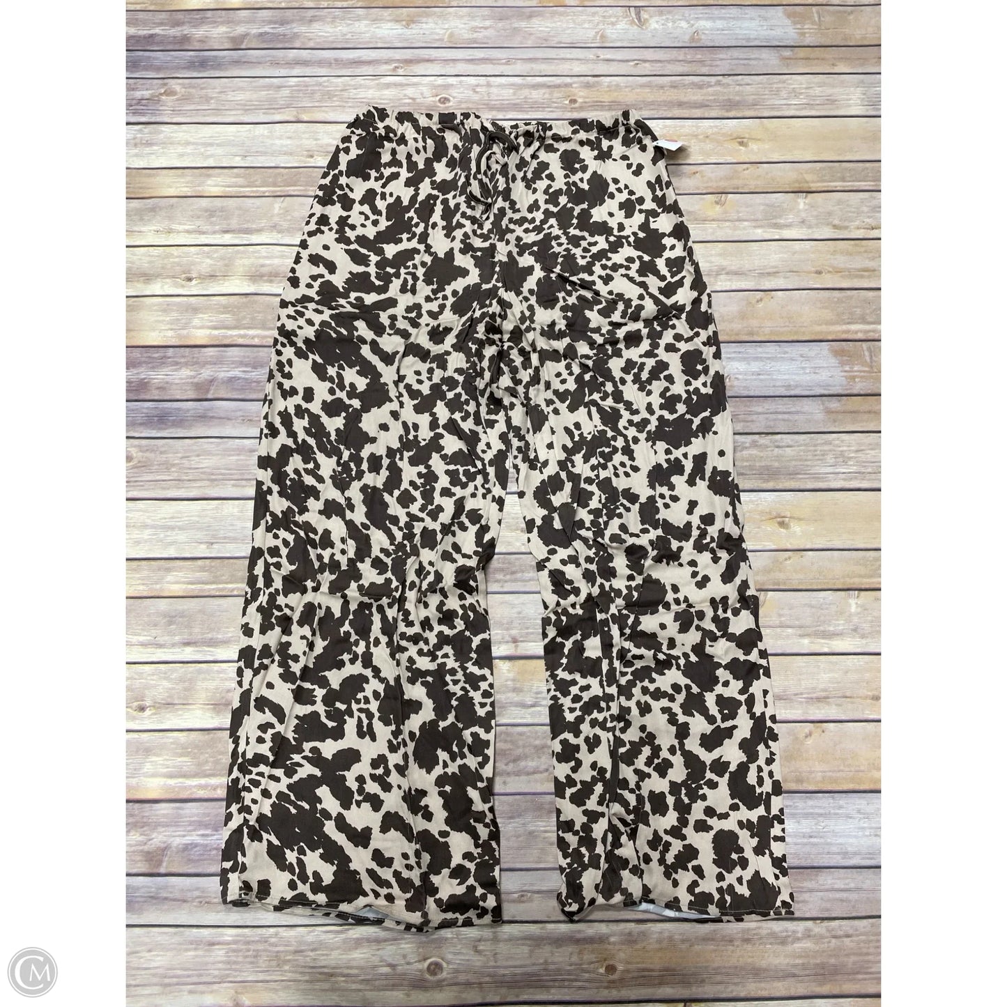 Pants Wide Leg By Top Shop In Animal Print, Size: L