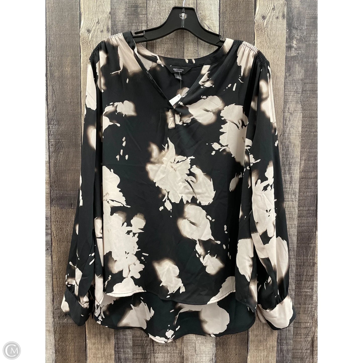 Top Long Sleeve By Simply Vera In Multi-colored, Size: L