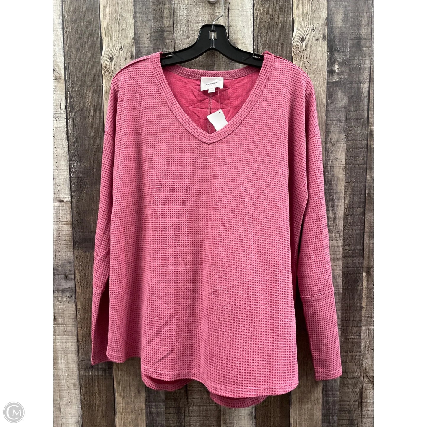 Top Long Sleeve By Andree By Unit In Pink, Size: M