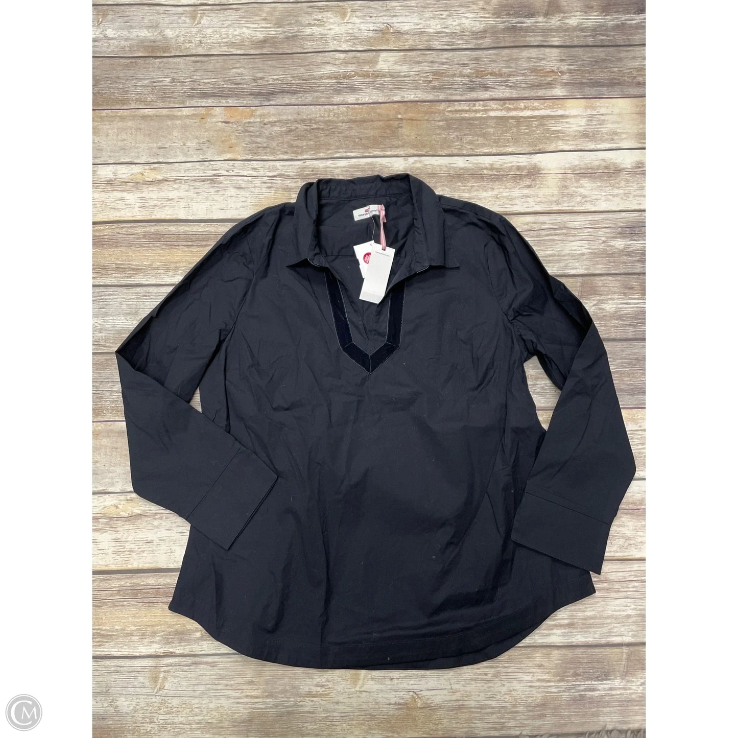 Top Long Sleeve By Vineyard Vines In Black, Size: Xl