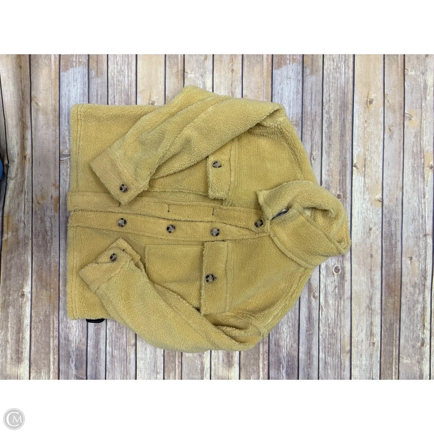 Jacket Faux Fur & Sherpa By Forever 21 In Yellow, Size: S