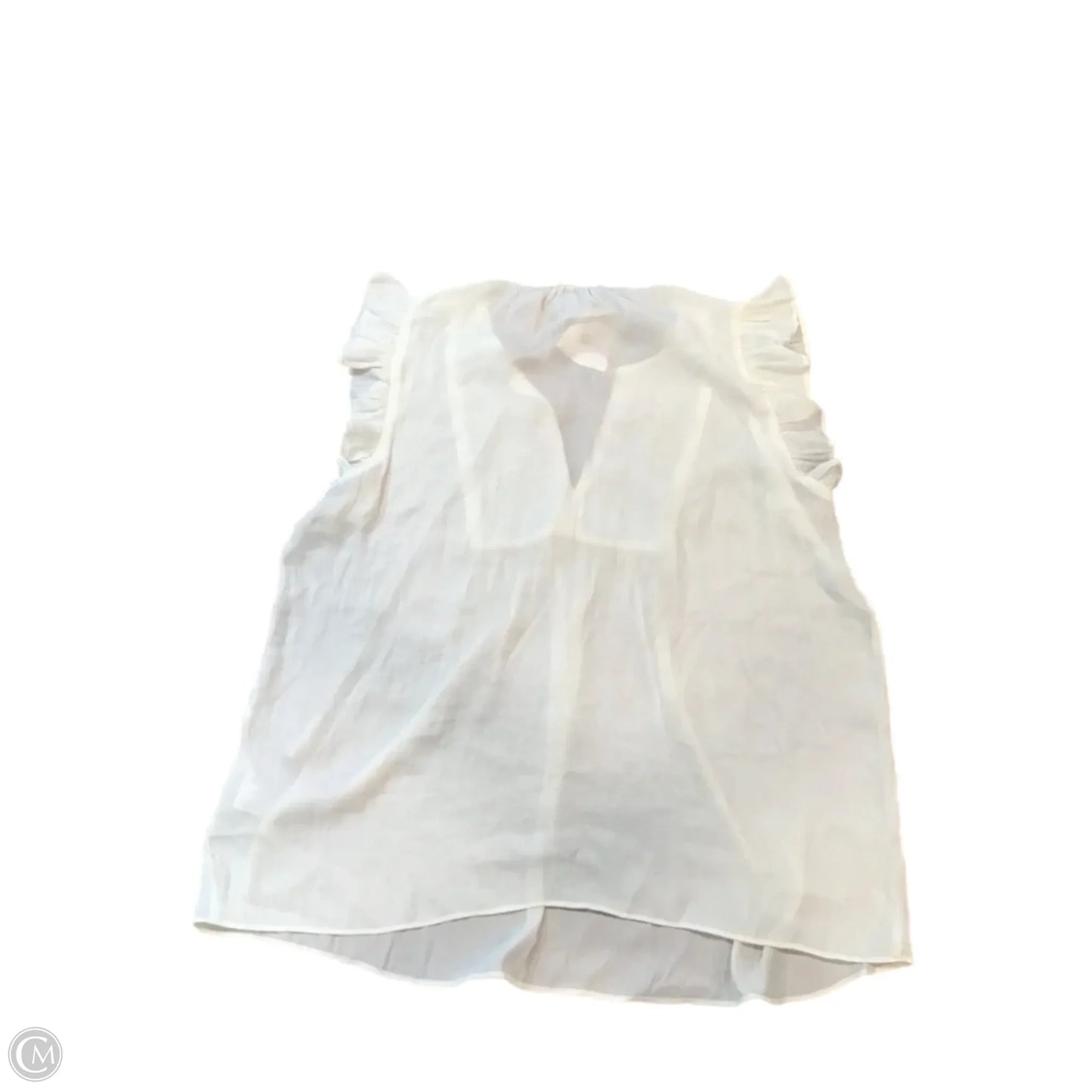 Blouse Short Sleeve By Rachel Zoe In Cream & Grey, Size: M