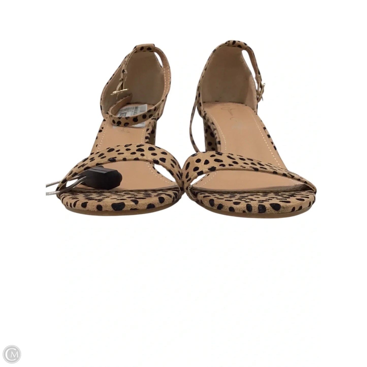 Sandals Heels Block By Clothes Mentor In Animal Print, Size: 8.5