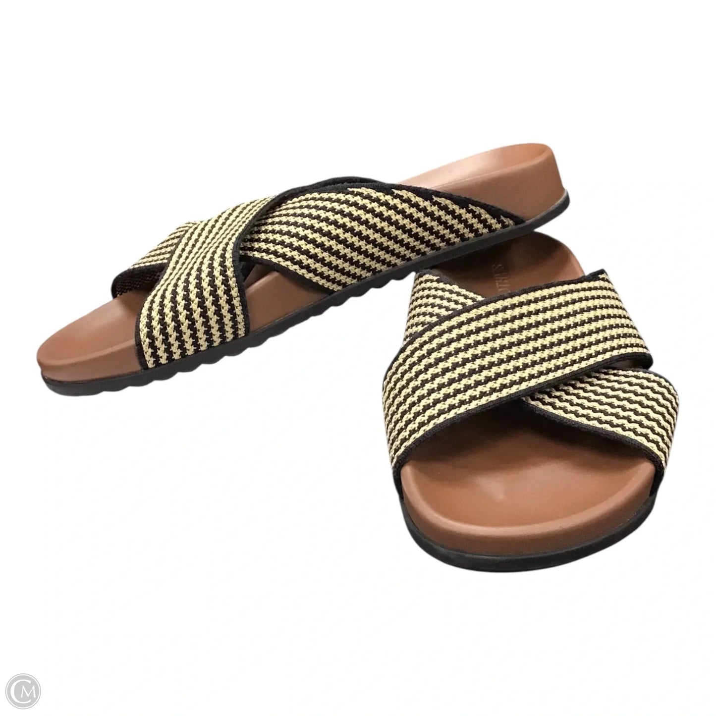 Sandals Flats By Rothys In Black & Cream, Size: 9.5