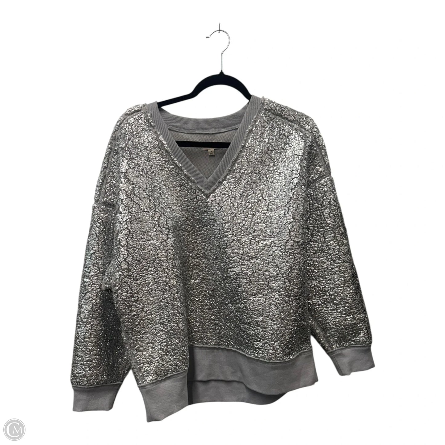 Sweatshirt Crewneck By Pilcro In Silver, Size: M