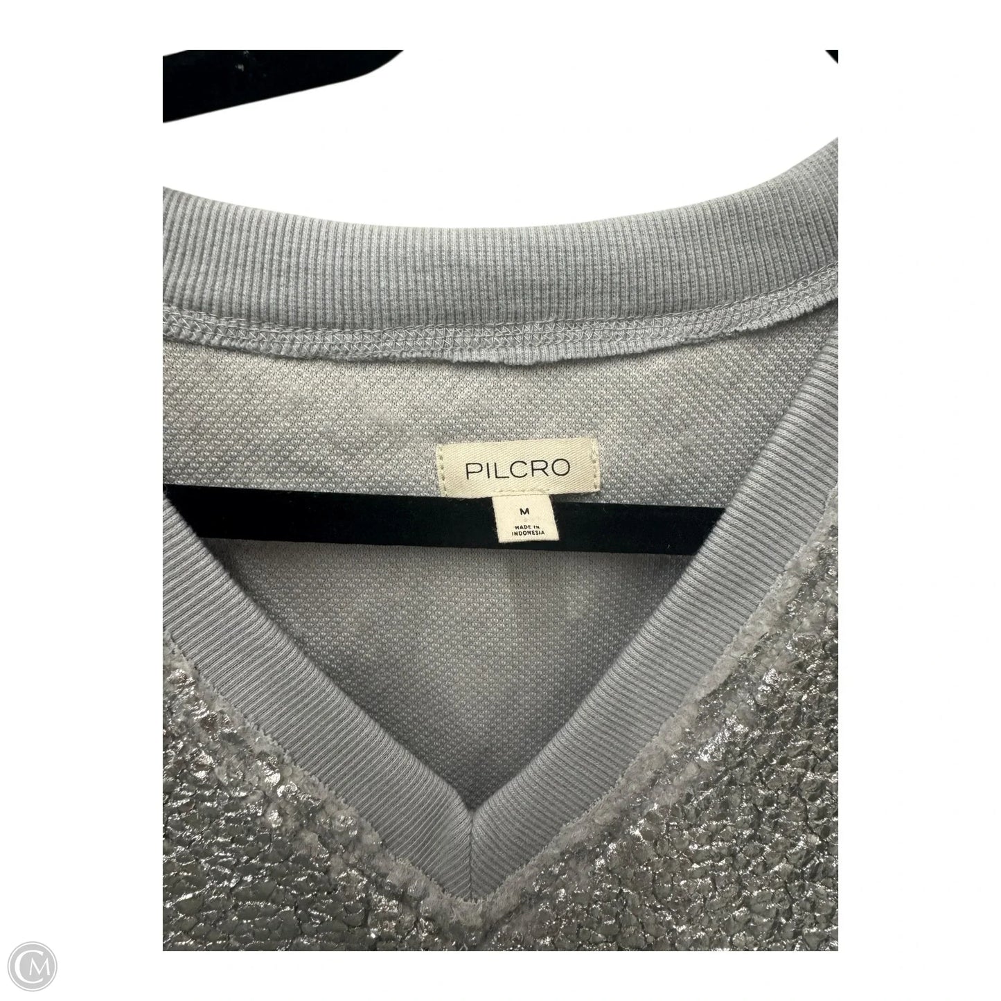 Sweatshirt Crewneck By Pilcro In Silver, Size: M