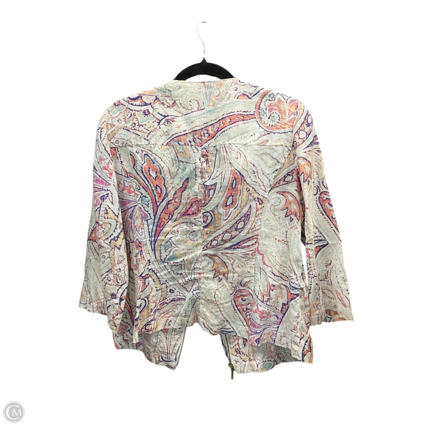 Jacket Other By Chicos In Cream & Pink, Size: M