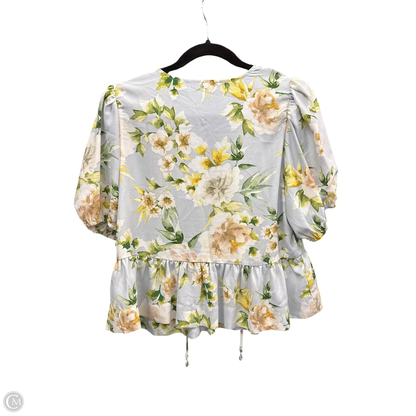 Blouse Short Sleeve By Cece In Green & Yellow, Size: M