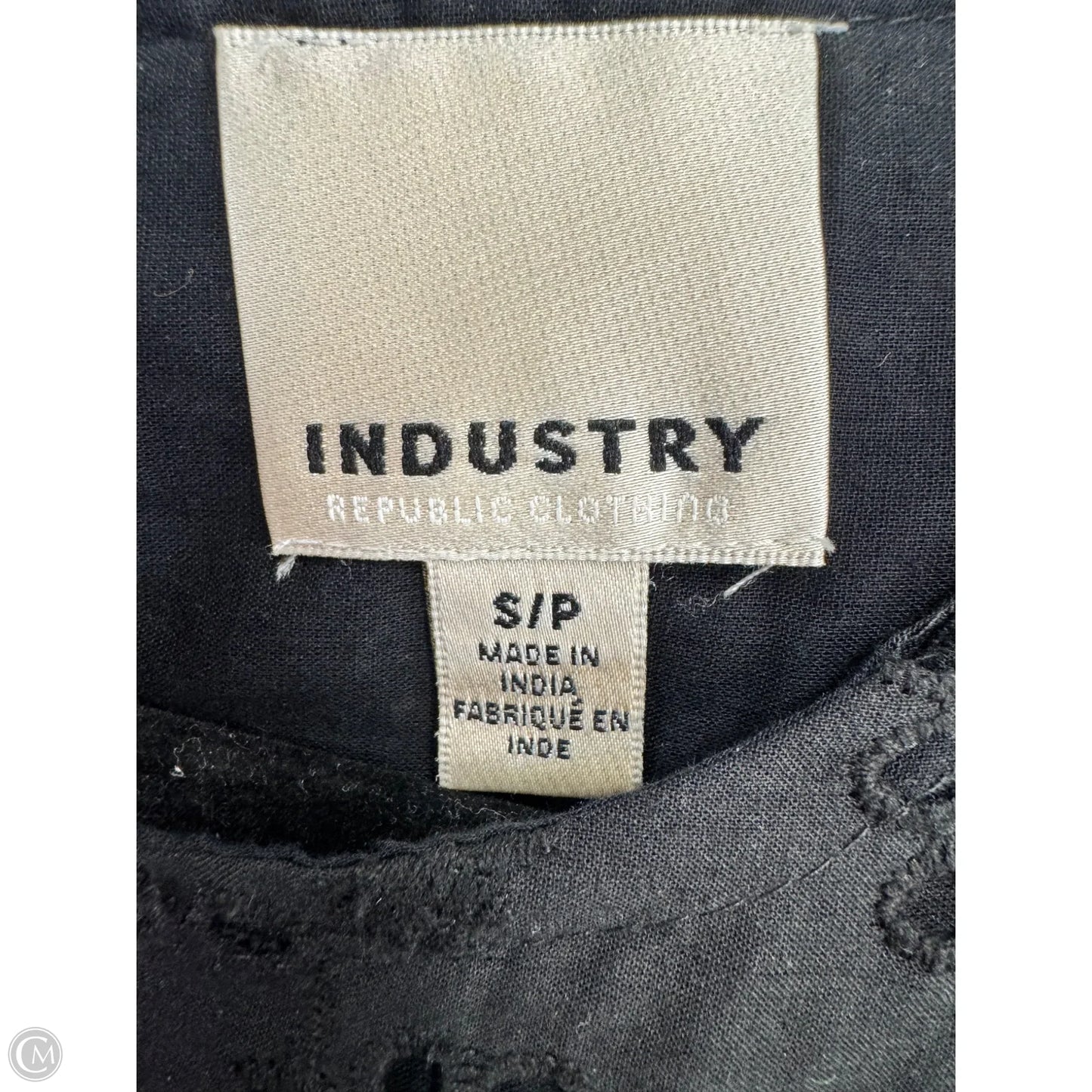 Blouse Short Sleeve By Industry In Black, Size: S