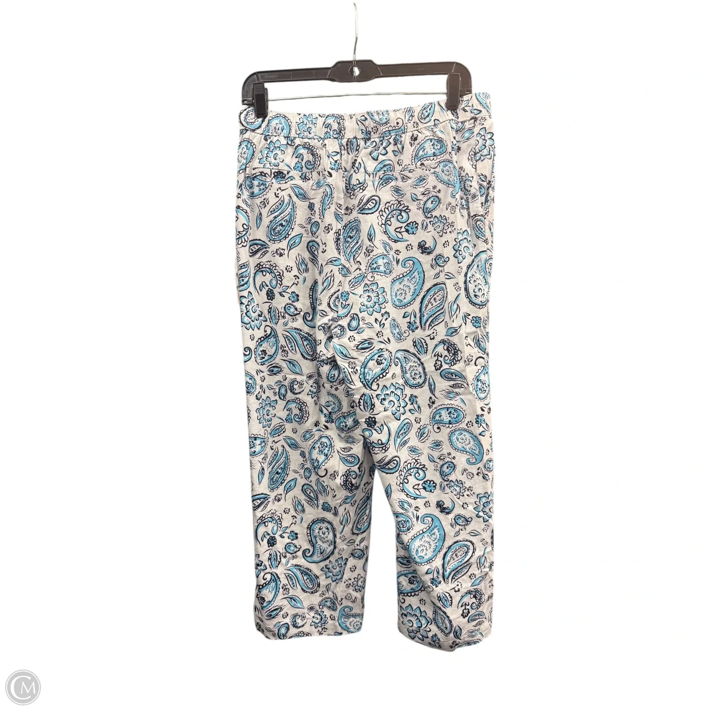 Pants Linen By Kim Rogers In Blue & White, Size: S
