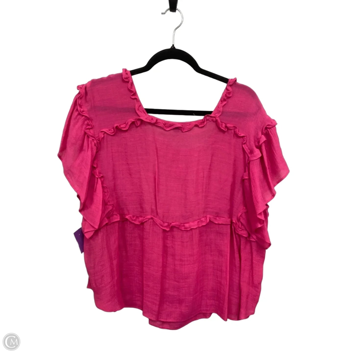Blouse Short Sleeve By Zac And Rachel In Pink, Size: L