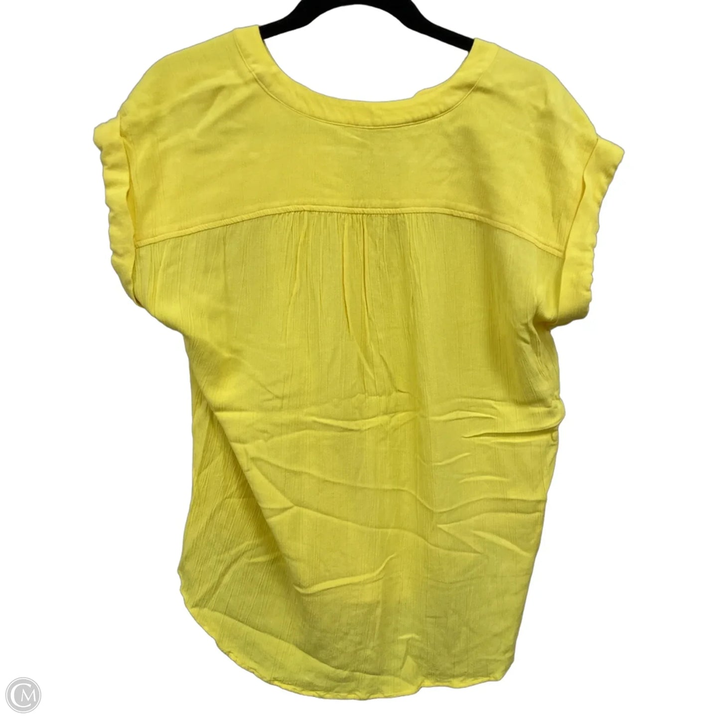 Blouse Short Sleeve By Loft In Yellow, Size: S