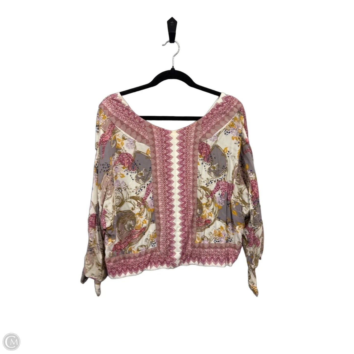 Top 3/4 Sleeve By Free People In Pink & Purple, Size: Xs