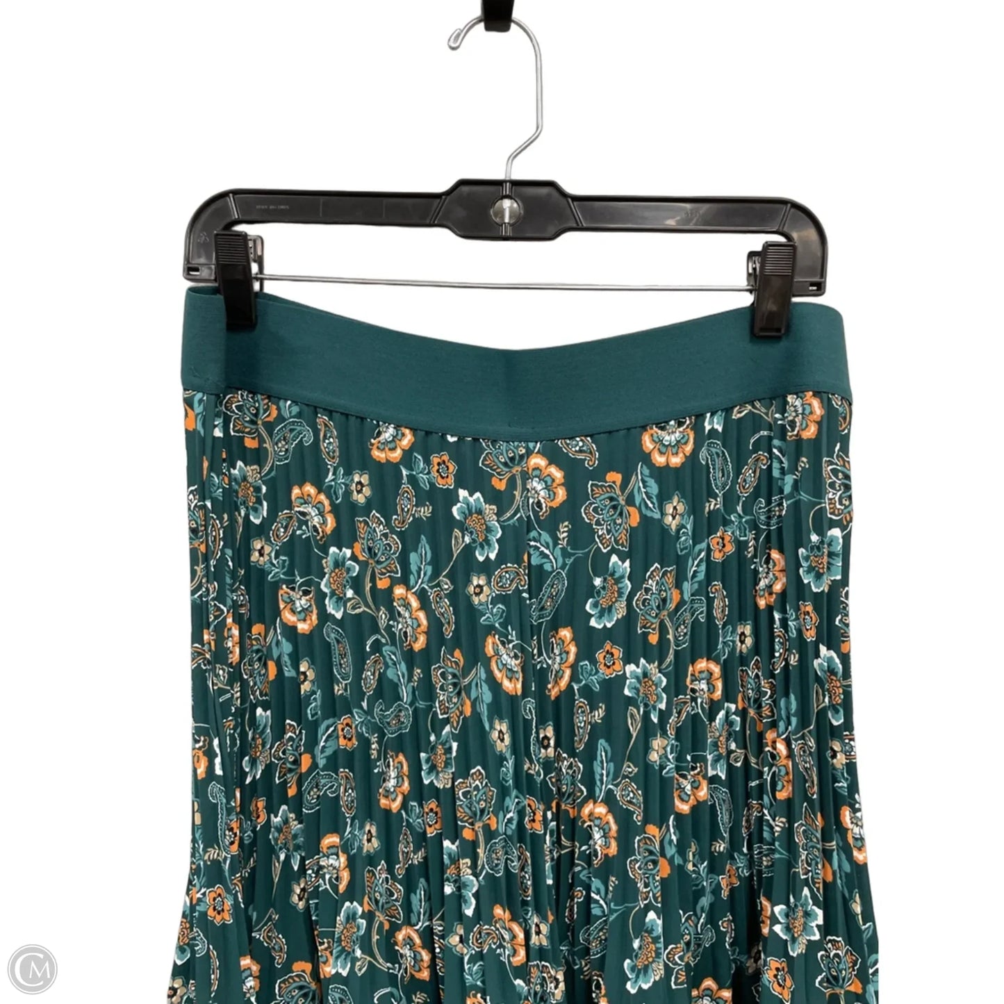 Skirt Midi By J. Jill In Green & Orange, Size: Mp