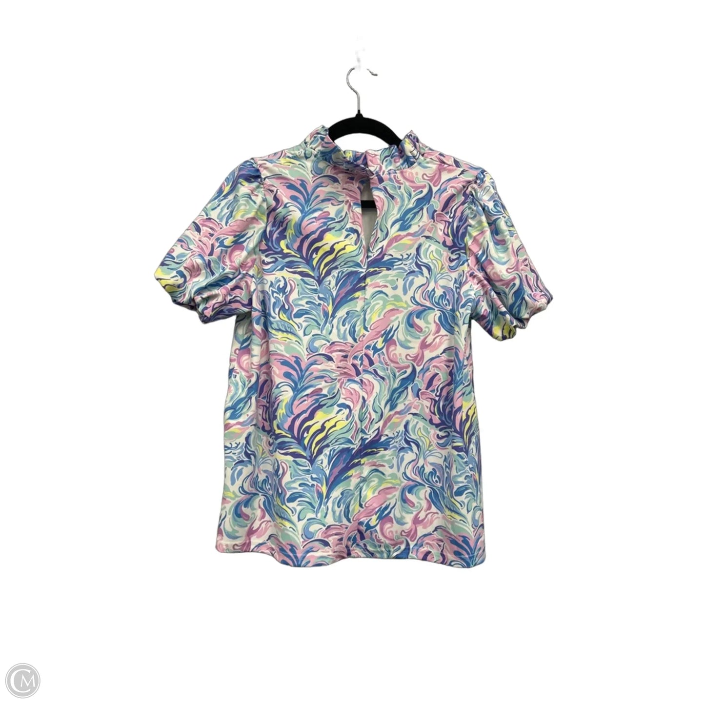 Blouse Short Sleeve By Simply Southern In Blue & Pink, Size: S