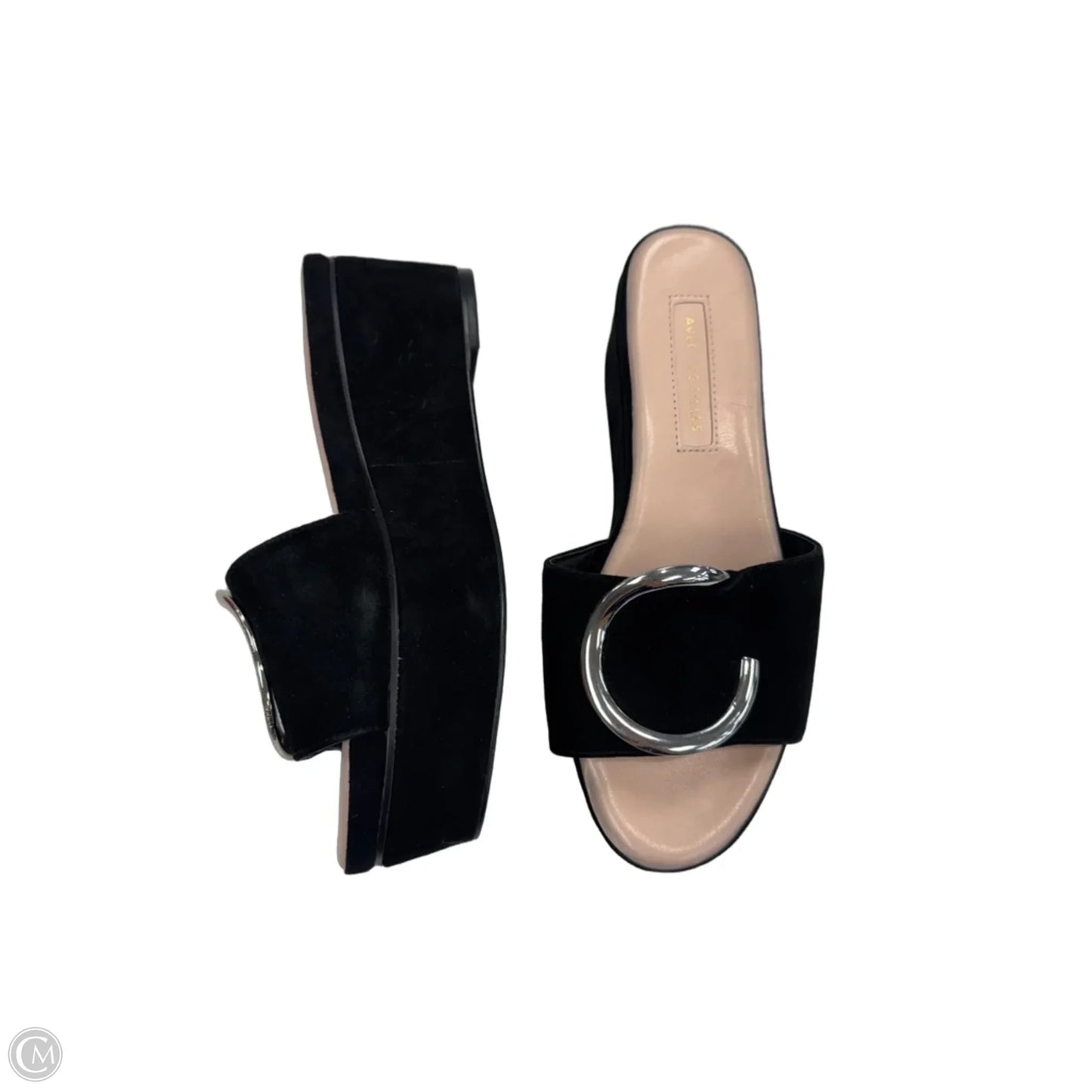 Sandals Heels Wedge By Avec Les Filles In Black, Size: 6.5