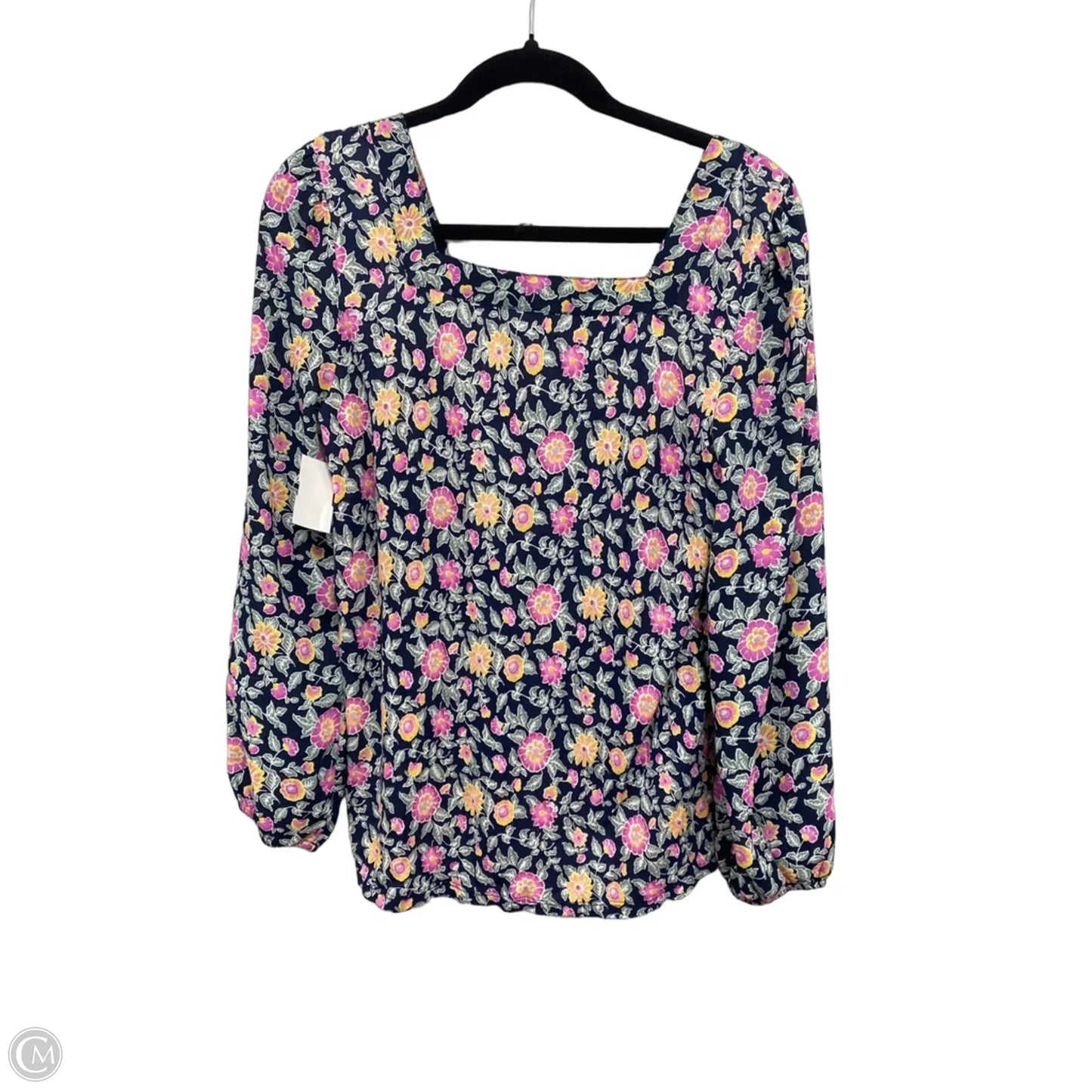 Blouse Long Sleeve By Loft In Blue & Green, Size: S