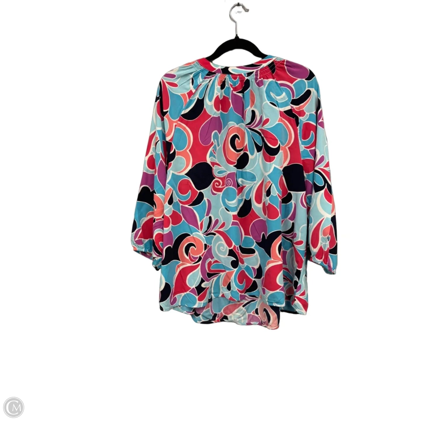 Blouse 3/4 Sleeve By Crown And Ivy In Blue & Pink, Size: 3x