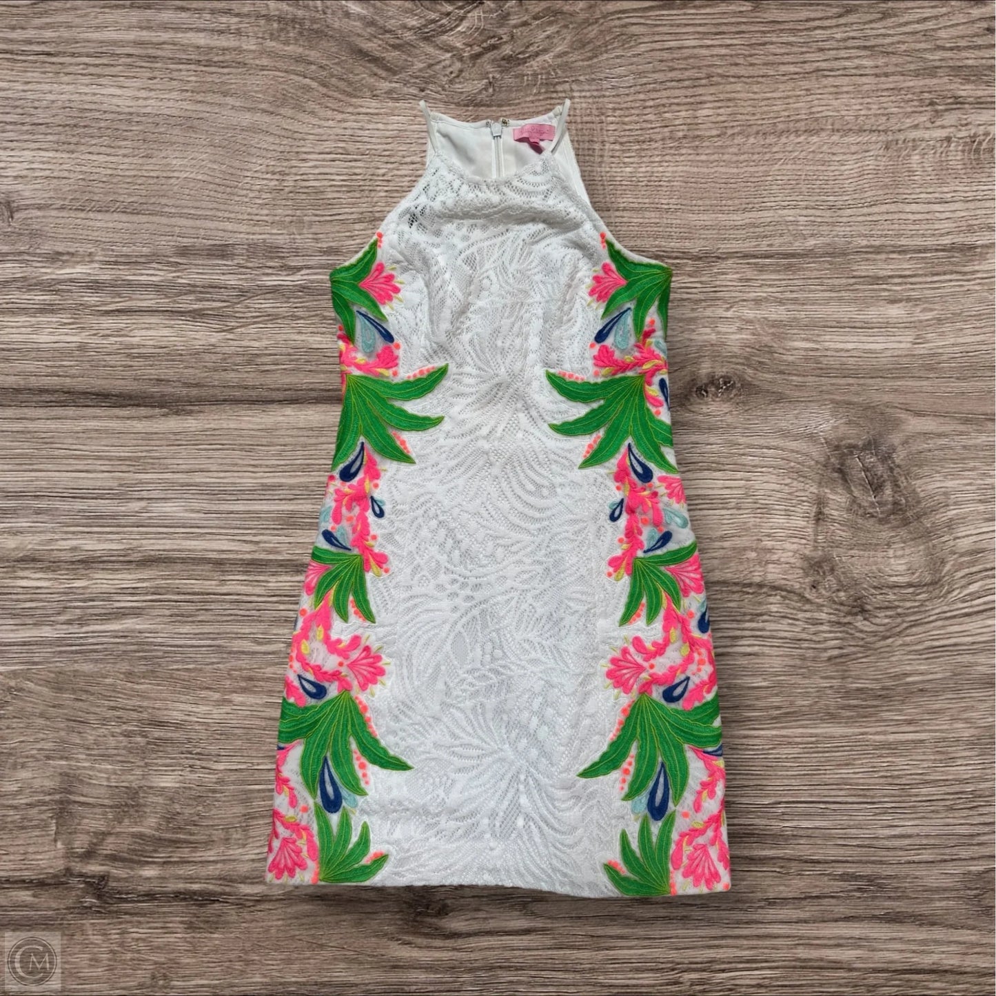 Dress Designer By Lilly Pulitzer In Green & White, Size: 0p