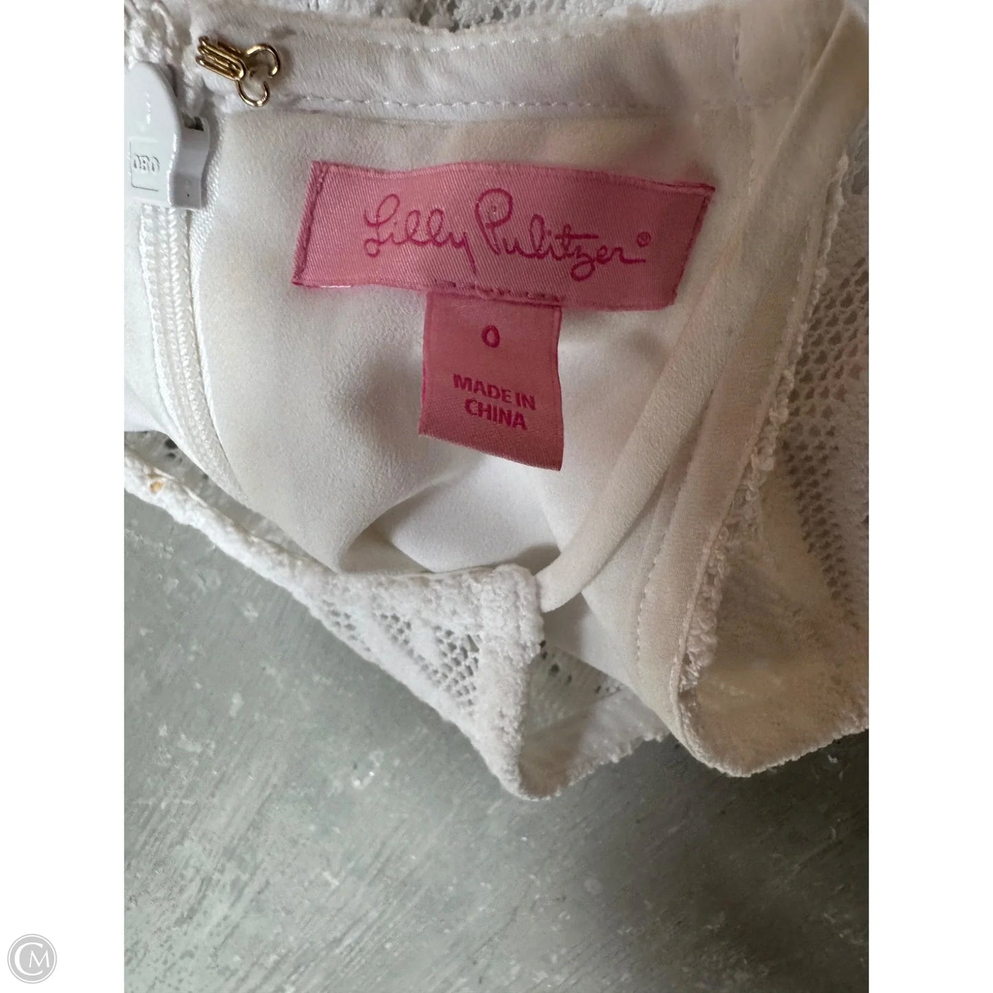 Dress Designer By Lilly Pulitzer In Green & White, Size: 0p