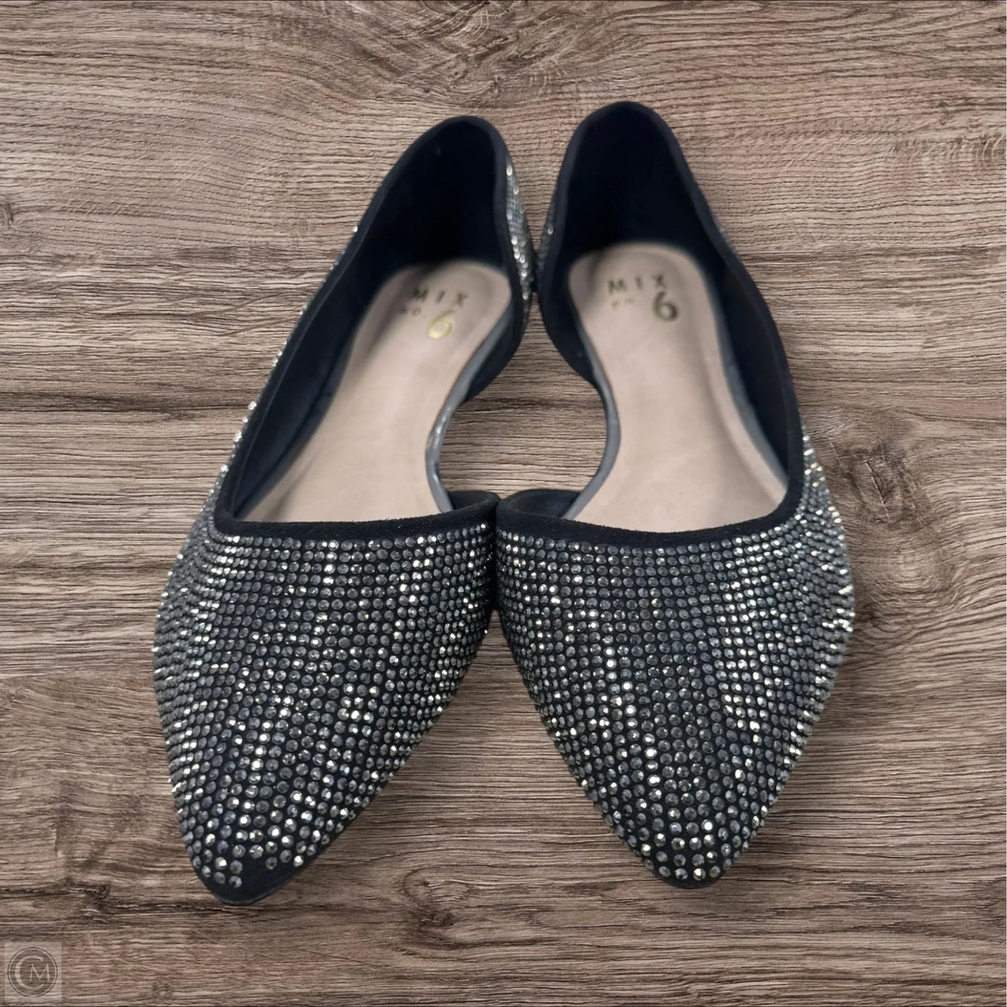 Shoes Flats By Mix No 6 In Black & Silver, Size: 9