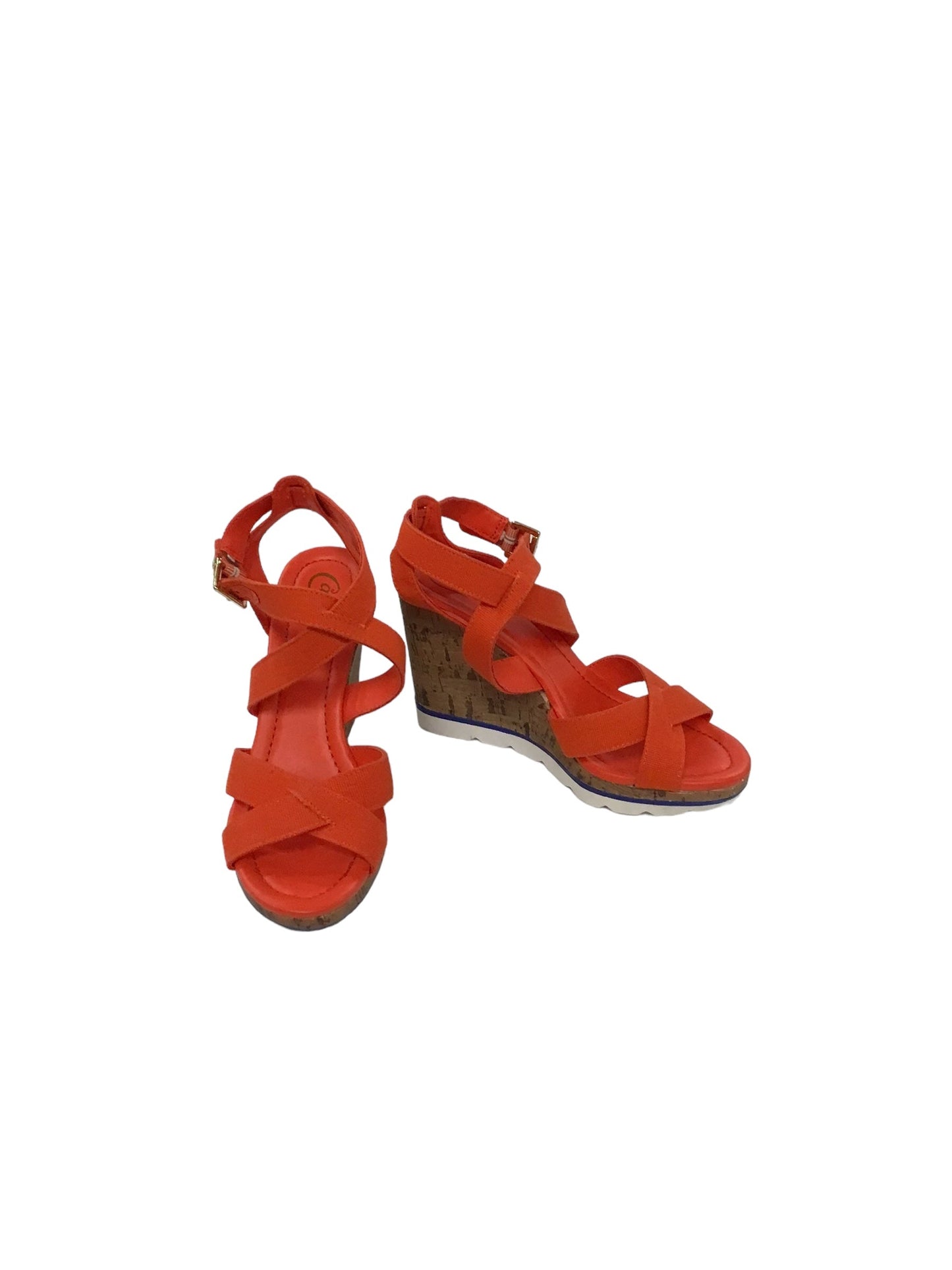 Sandals Heels Wedge By Candies In Red, Size: 6