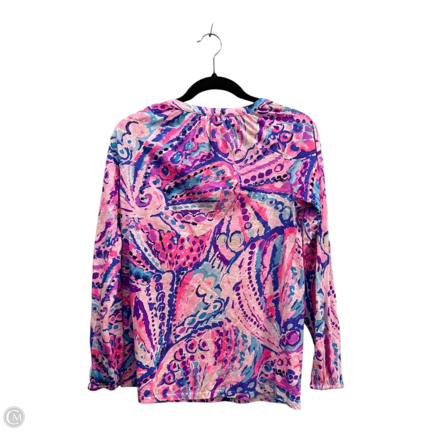 Top Long Sleeve Designer By Lilly Pulitzer In Pink & Purple, Size: S