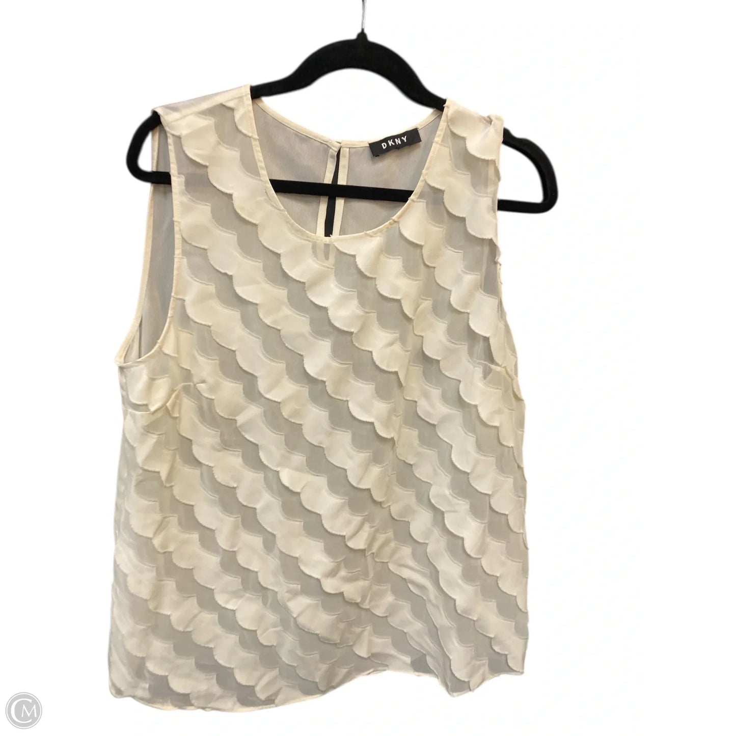 Blouse Sleeveless By Dkny In Cream, Size: Xl