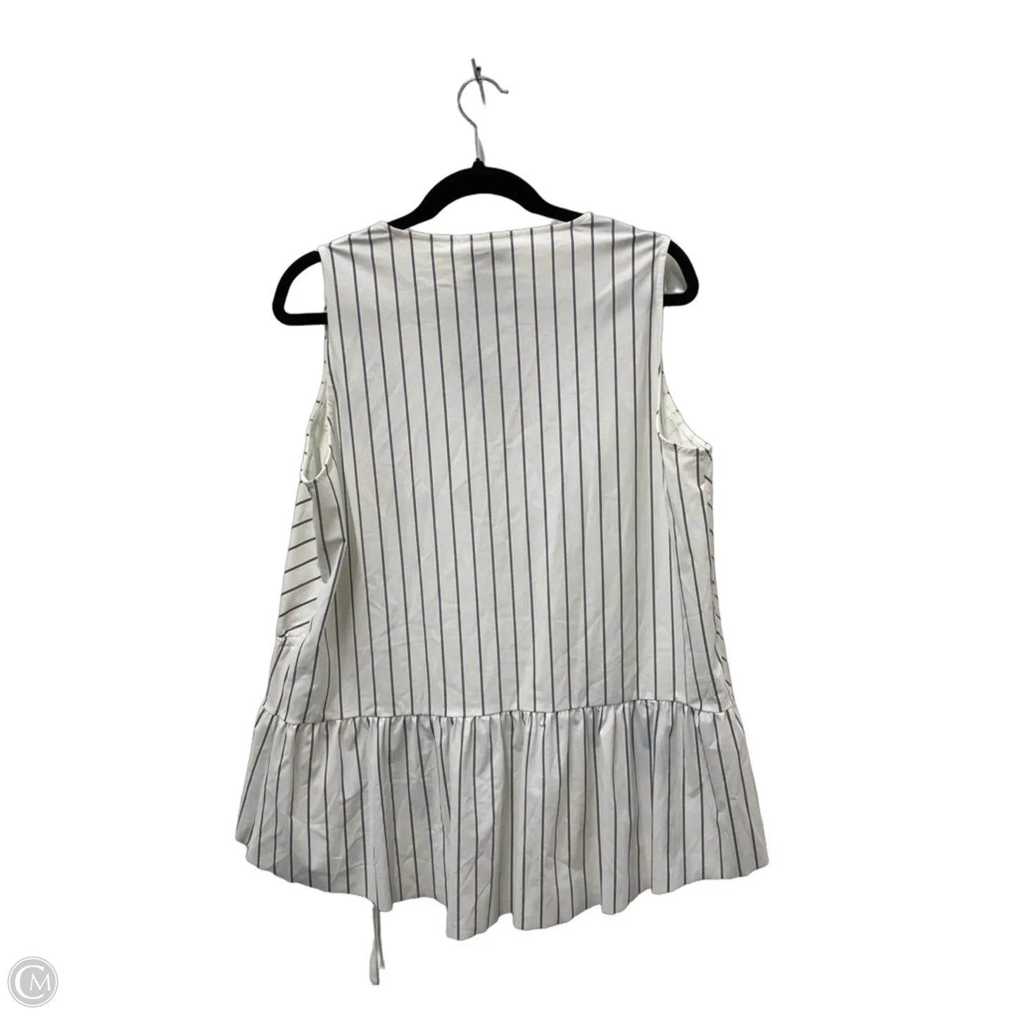Blouse Sleeveless By Lysse In Striped Pattern, Size: L