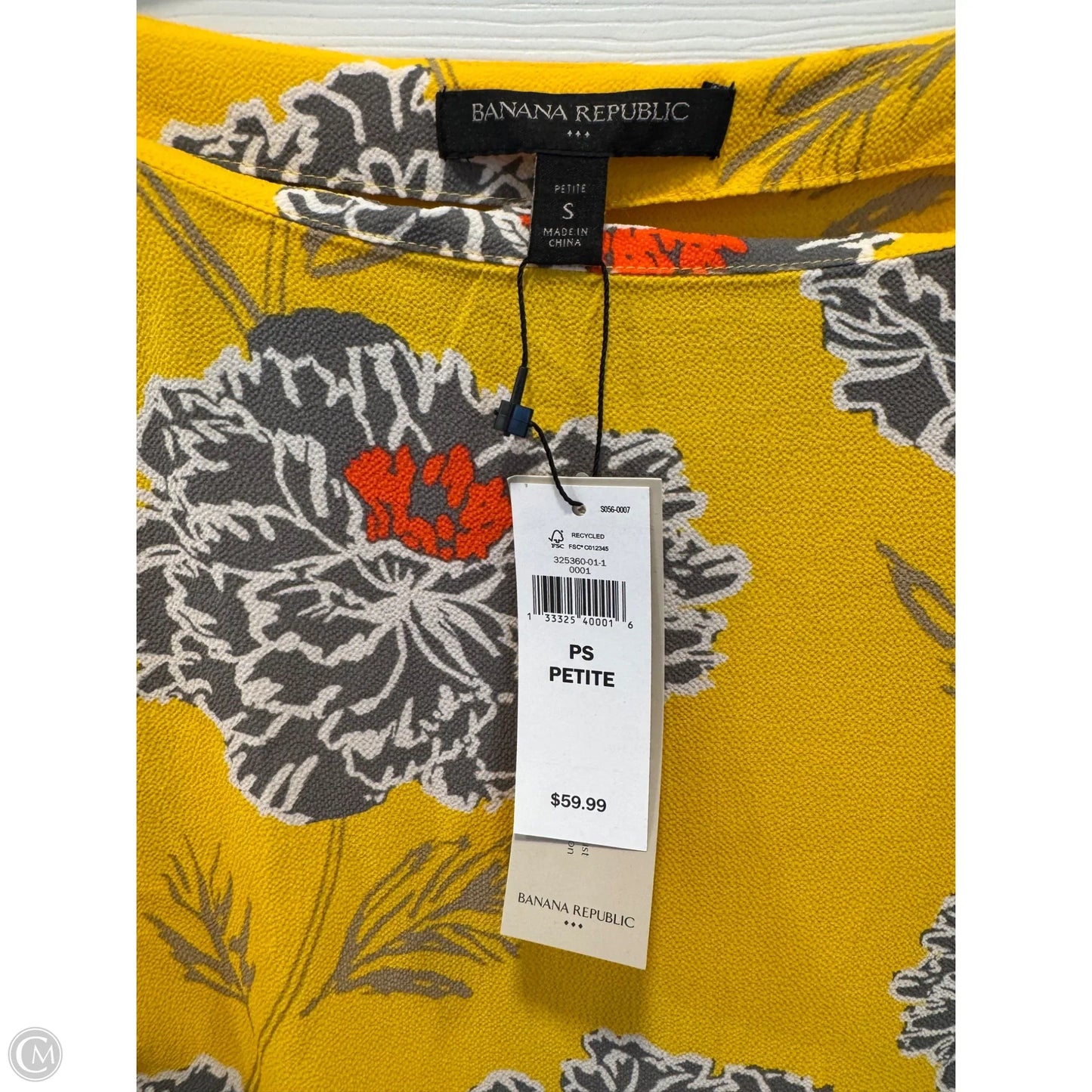 Blouse 3/4 Sleeve By Banana Republic In Floral Print, Size: Sp